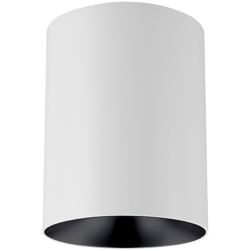 Dover 80mm Fixed Round Surface Mount - White Texture Round Matt Black
