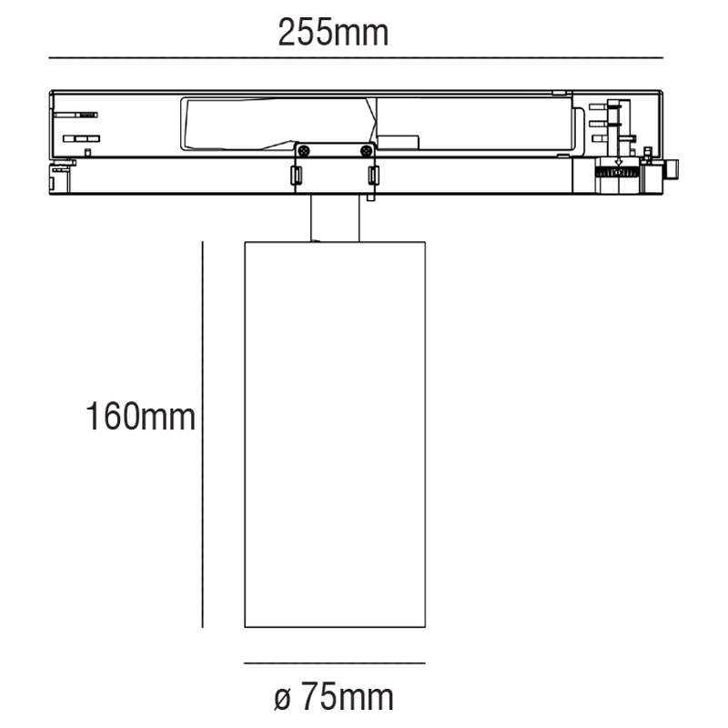 Super Starr Hero Track Light - Matt White Round Matt White